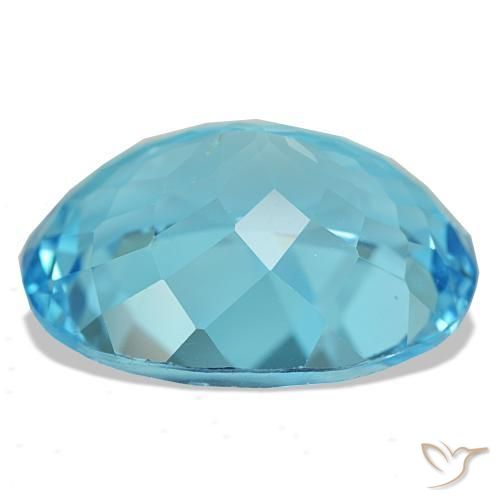 25,75 ctw natürlicher blauer Topas, Oval Schliff, VS