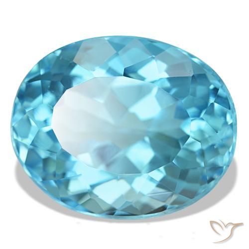 21,16 ctw natürlicher blauer Topas, Oval Schliff, VVS-VS