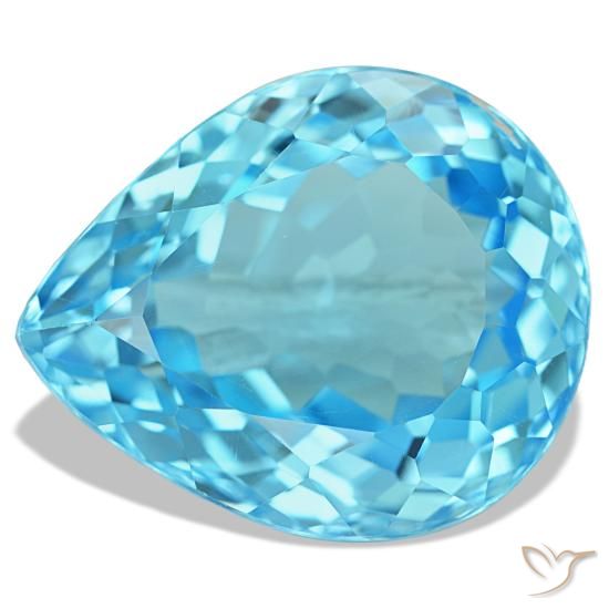 20.42ct Blauer Topas, Birnenform, VS