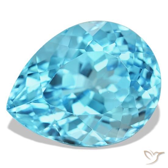 25,98 ctw natürlicher blauer Topas, Birnenform, VS