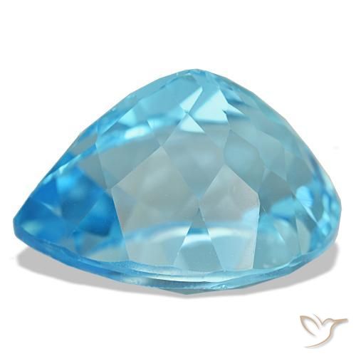 25,98 ctw natürlicher blauer Topas, Birnenform, VS