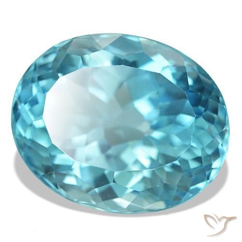 23,82 ctw natürlicher blauer Topas, Oval Schliff, VVS-VS