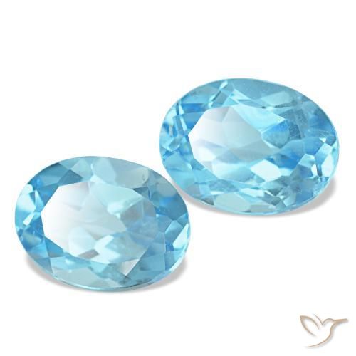 3,36 ct natürliche blauer Topas-Edelsteine, Oval Schliff, VVS-VS