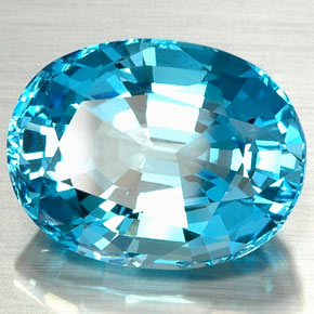 22,73 ctw natürlicher blauer Topas, Oval Schliff, VVS