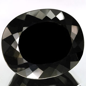 79,41 ctw natürlicher schwarzer Turmalin, Oval Schliff, Lichtundurchlässig