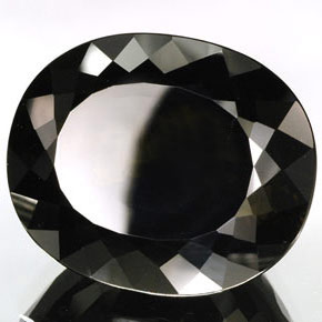 79,41 ctw natürlicher schwarzer Turmalin, Oval Schliff, Lichtundurchlässig