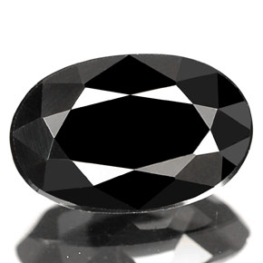 0,83 ctw natürlicher schwarzer Turmalin, Oval Schliff, Lichtundurchlässig
