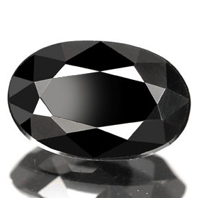 0,83 ctw natürlicher schwarzer Turmalin, Oval Schliff, Lichtundurchlässig