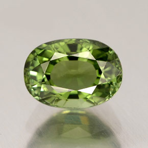1,09 ctw natürlicher grüner Turmalin, Oval Schliff, VVS