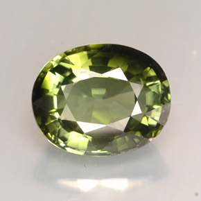 2,08 ctw natürlicher grüner Turmalin, Oval Schliff, IF