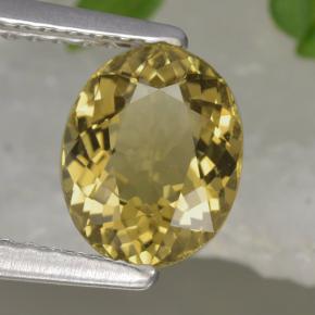 1,13 ctw natürlicher gelber Turmalin, Oval Schliff, VVS