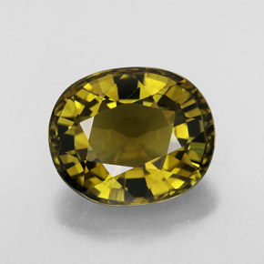 6,97 ctw natürlicher gelber Turmalin, Oval Schliff, VVS