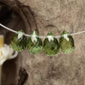 2,12 ct natürliche grüner Turmalin-Edelsteine, Briolette, VVS-VS