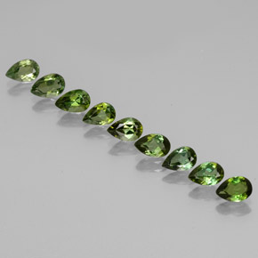 3,52 ct natürliche grüner Turmalin-Edelsteine, Birnenform, VVS-VS
