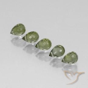 2.34 ct natürliche Helles Waldgrün Turmalin-Edelsteine, Briolette, VVS-VS