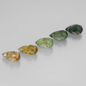 2,46 ct natürliche mehrfarbiger Turmalin-Edelsteine, Briolette, VVS-VS