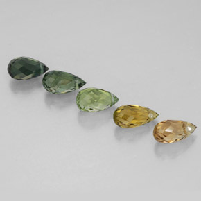 2,46 ct natürliche mehrfarbiger Turmalin-Edelsteine, Briolette, VVS-VS