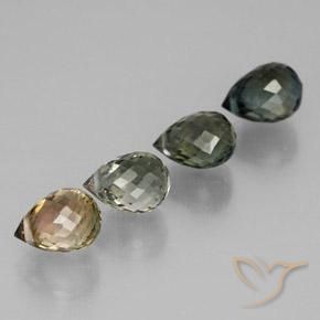 3.77 ct natürliche Mehrfarbig Turmalin-Edelsteine, Briolette, VVS-VS