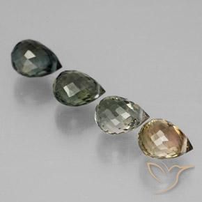 3.77 ct natürliche Mehrfarbig Turmalin-Edelsteine, Briolette, VVS-VS