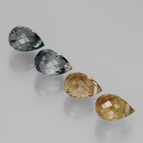 3,54 ct natürliche mehrfarbiger Turmalin-Edelsteine, Briolette, VVS-VS