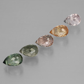 3,87 ct natürliche mehrfarbiger Turmalin-Edelsteine, Briolette, VVS-VS