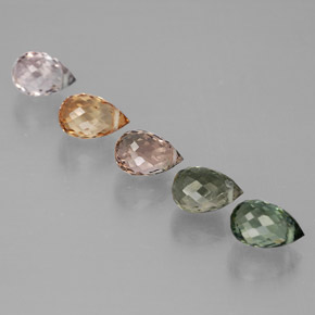 3,87 ct natürliche mehrfarbiger Turmalin-Edelsteine, Briolette, VVS-VS