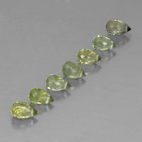 2.89 ct natürliche Pale Lime Green  Turmalin-Edelsteine, Briolette, VS
