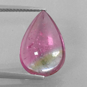 6,72 ctw natürlicher zweifarbiger Turmalin, Birnenform, Transparent