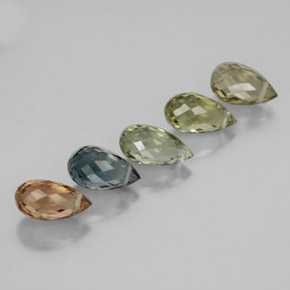 3,65 ct natürliche mehrfarbiger Turmalin-Edelsteine, Briolette, VS