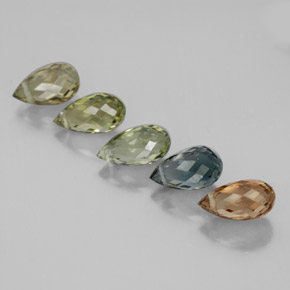 3,65 ct natürliche mehrfarbiger Turmalin-Edelsteine, Briolette, VS