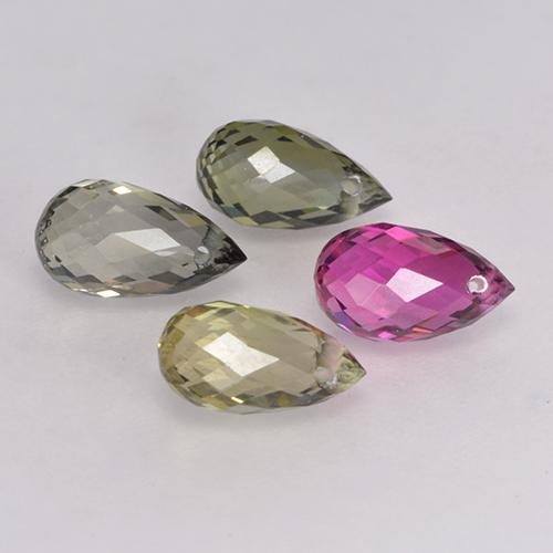 2,95 ct natürliche mehrfarbiger Turmalin-Edelsteine, Briolette, VS