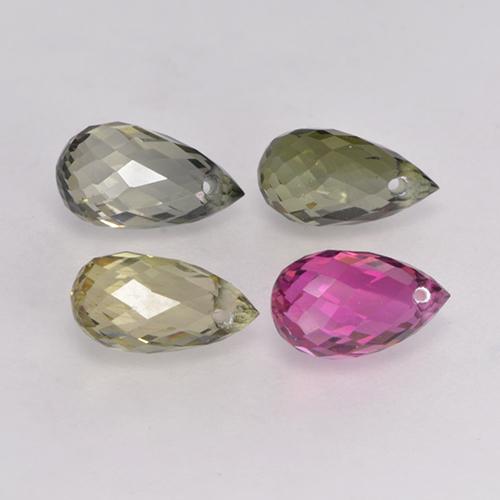 2,95 ct natürliche mehrfarbiger Turmalin-Edelsteine, Briolette, VS