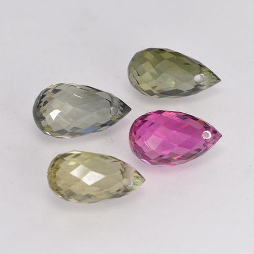 2,95 ct natürliche mehrfarbiger Turmalin-Edelsteine, Briolette, VS