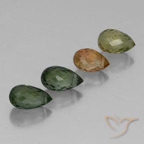 2,62 ct natürliche mehrfarbiger Turmalin-Edelsteine, Briolette, VS