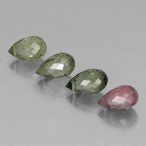 2,84 ct natürliche mehrfarbiger Turmalin-Edelsteine, Briolette, VS