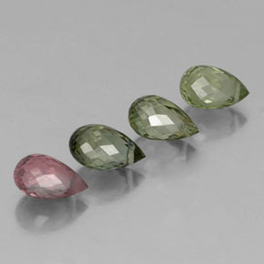 2,84 ct natürliche mehrfarbiger Turmalin-Edelsteine, Briolette, VS