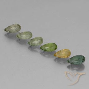 2.76 ct natürliche Mehrfarbig Turmalin-Edelsteine, Briolette, VS