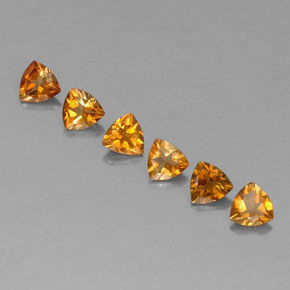 1,24 ct natürliche orangefarbener Turmalin-Edelsteine, Trillion, VVS-VS
