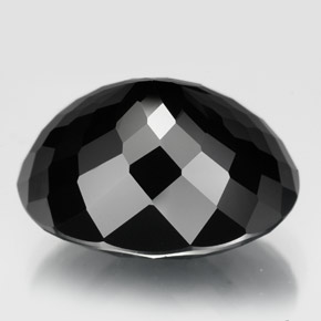 19,88 ctw natürlicher schwarzer Turmalin, Oval Schliff, Lichtundurchlässig
