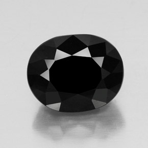 11,51 ctw natürlicher schwarzer Turmalin, Oval Schliff, Lichtundurchlässig