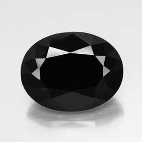20,48 ctw natürlicher schwarzer Turmalin, Oval Schliff, Lichtundurchlässig
