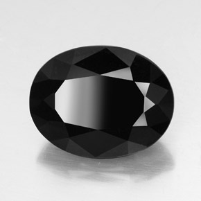 20,48 ctw natürlicher schwarzer Turmalin, Oval Schliff, Lichtundurchlässig