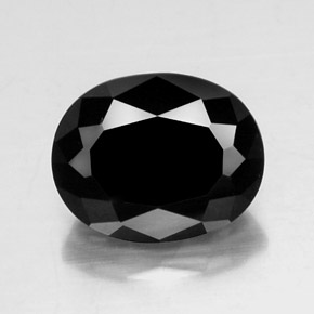 6,99 ctw natürlicher schwarzer Turmalin, Oval Schliff, Lichtundurchlässig