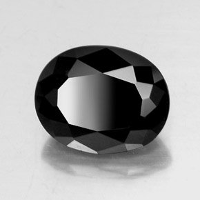 6,99 ctw natürlicher schwarzer Turmalin, Oval Schliff, Lichtundurchlässig