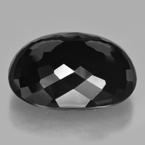 52,89 ctw natürlicher schwarzer Turmalin, Oval Schliff, Lichtundurchlässig