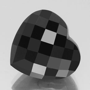 23,92 ctw natürlicher schwarzer Turmalin, Herzform, Lichtundurchlässig