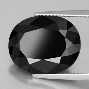 12,00 ctw natürlicher schwarzer Turmalin, Oval Schliff, Lichtundurchlässig
