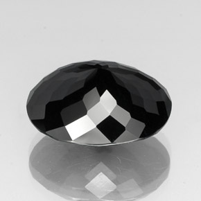20,73 ctw natürlicher schwarzer Turmalin, Oval Schliff, Lichtundurchlässig