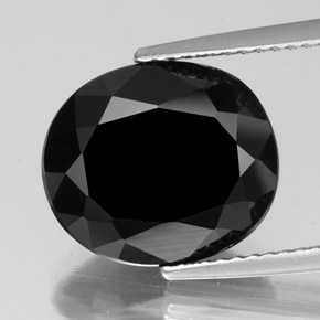 6,33 ctw natürlicher schwarzer Turmalin, Oval Schliff, Lichtundurchlässig