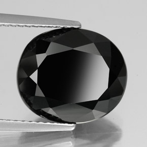 6,33 ctw natürlicher schwarzer Turmalin, Oval Schliff, Lichtundurchlässig